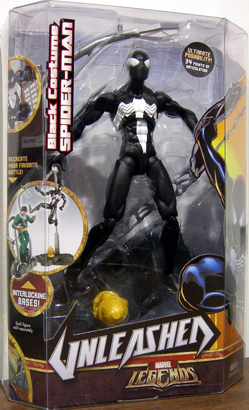Black Costume SpiderMan Figure Marvel Legends Unleashed