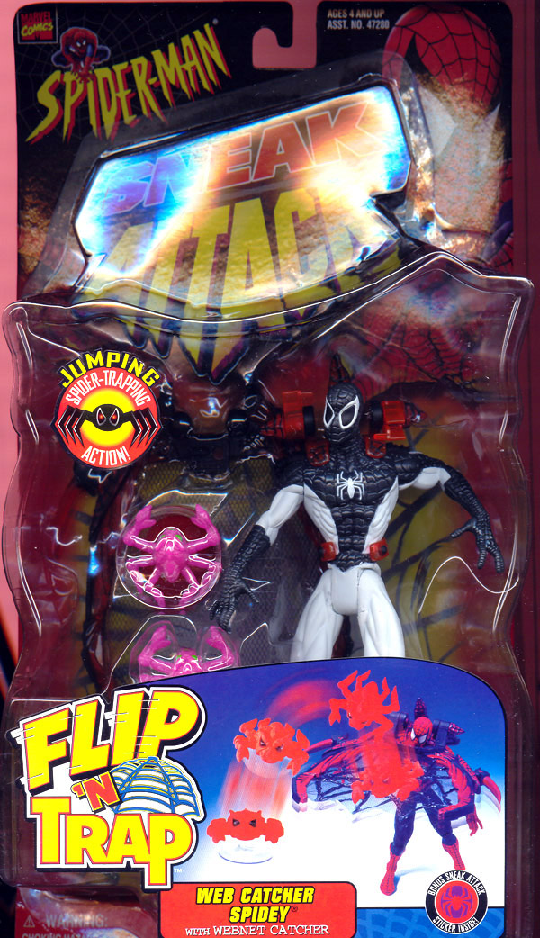 Toy Biz Sneak Attack Flip 'N Trap Web Catcher Spidey Spider-man Negative Zone