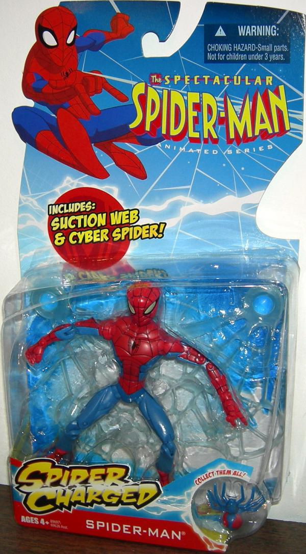 SpiderMan Suction  Cyber Spider Charged Action Figure