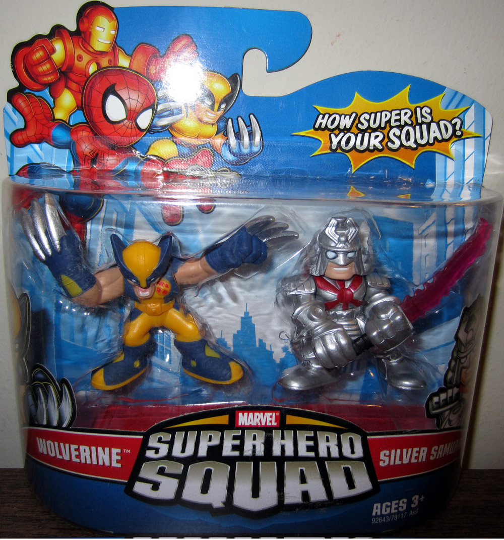 Wolverine Silver Samurai Super Hero Squad action figures